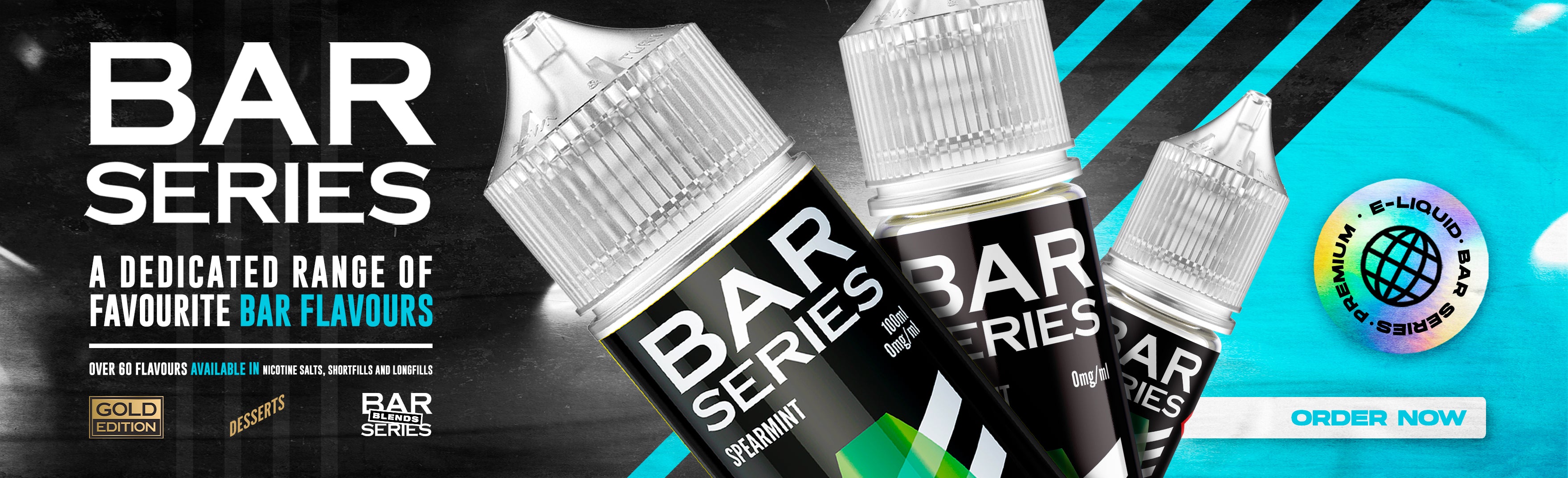 Bottles of Bar Series vape juice